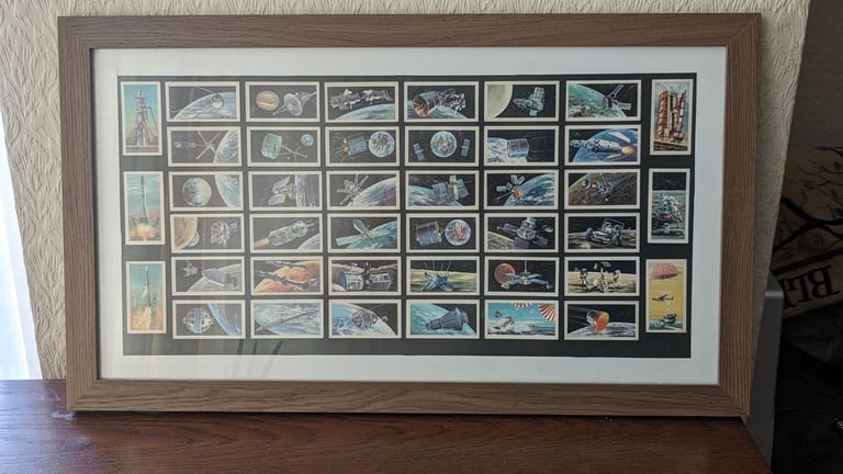 image for Framed ​🚀 Vintage Cigarette/Picture Cards: The Race Into Space Collection 1971 originals 