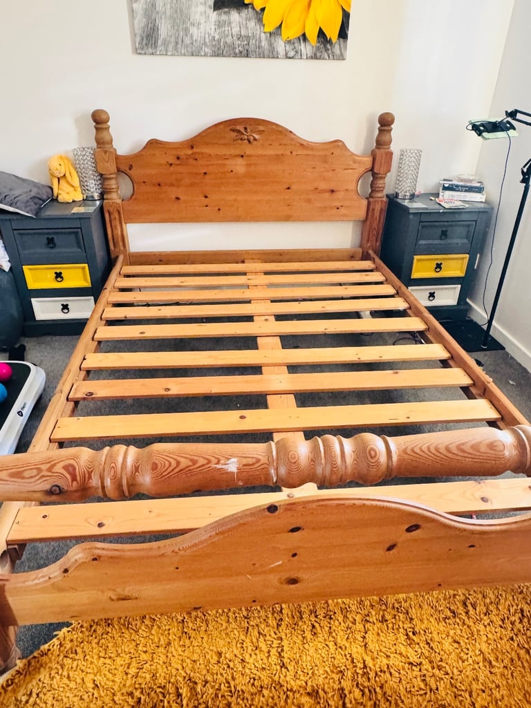 Double Solid Wooden Bed Frame