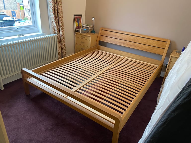 Habitat ‘Radius’ king-size bed frame - solid oak