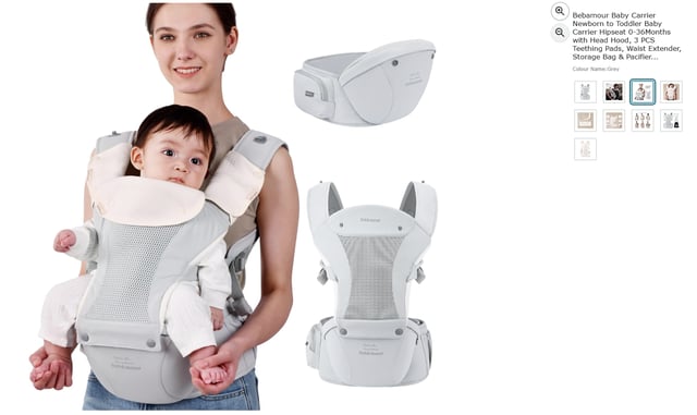 Bebamour Baby Carrier, PCS Teething Pads, Storage Bag Pacifier