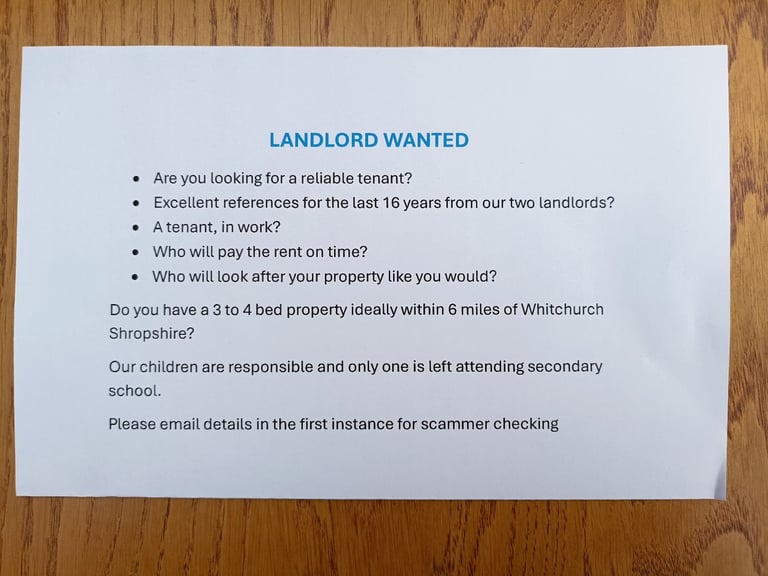 Landlord Wanted