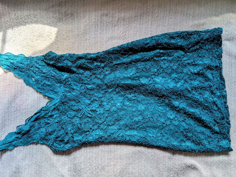 image for TOP SHOP TEAL BLUE LACE DRESS 