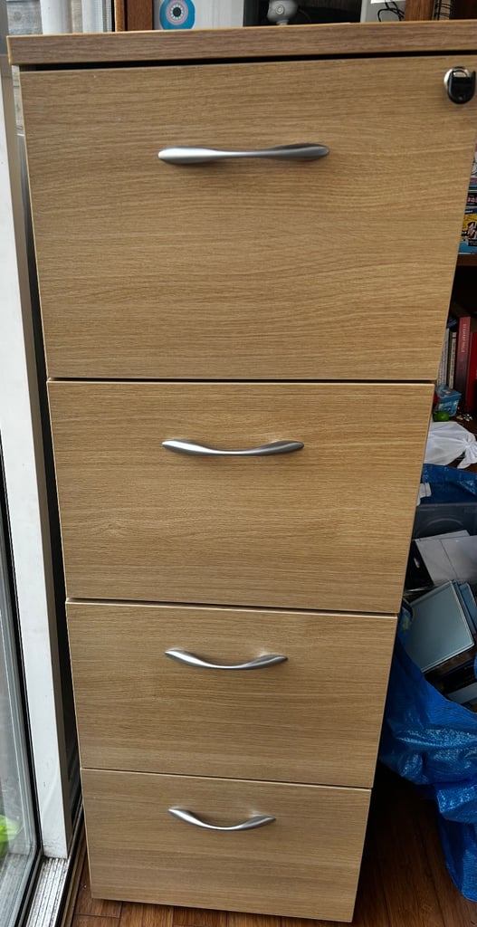 image for Wooden Filling Cabinet with Key