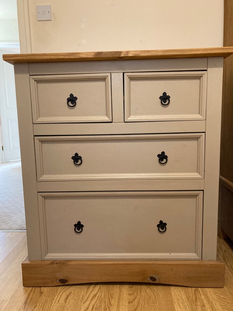 image for Chest of drawers - solid wood - 4 drawers - painted