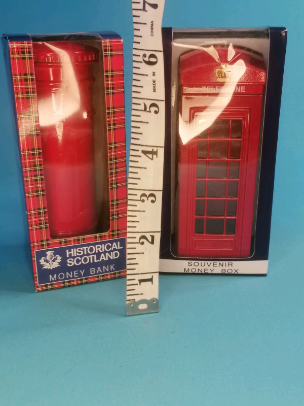 6-inch British Style Telephone Booth & Letter Box Metal Piggy Money 