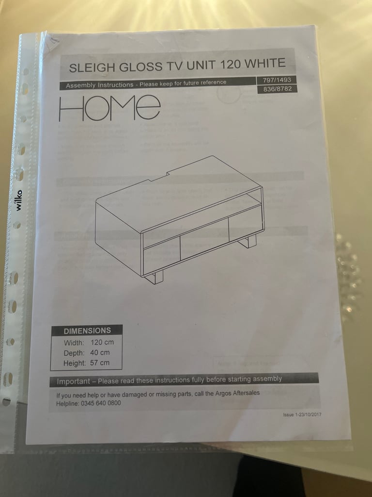image for Tv Unit White Gloss - From Argos