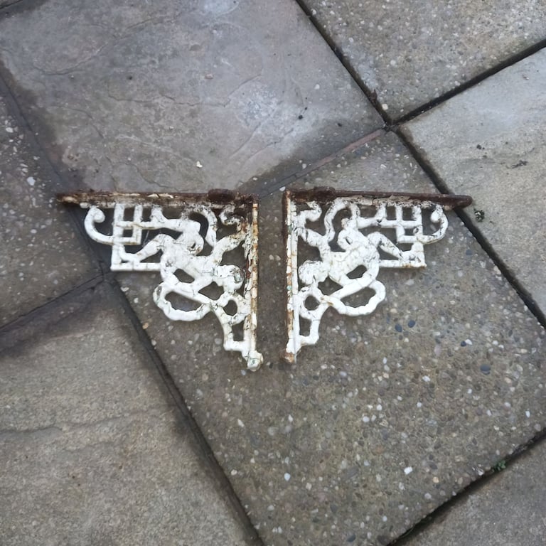 image for W.C cistern brackets very old cast iron.