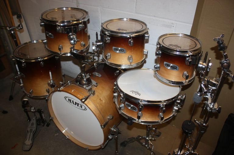 Mapex Pro M Series Caramel Fade 6 Piece Refurbished Drum Kit 20in Bass + All Hardware ~ £575 ono