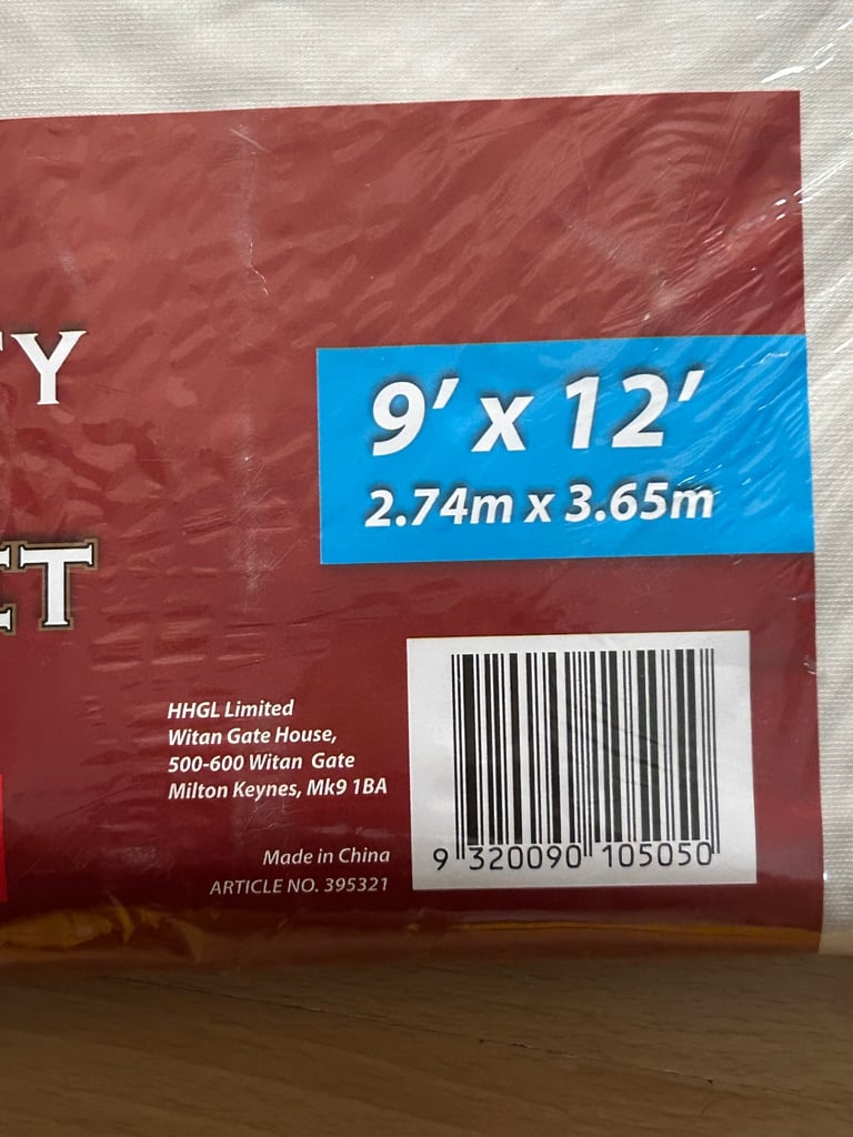 Brand New Sealed Heavy Duty Canvas w Vinyl Dust Sheets 9x12 ft