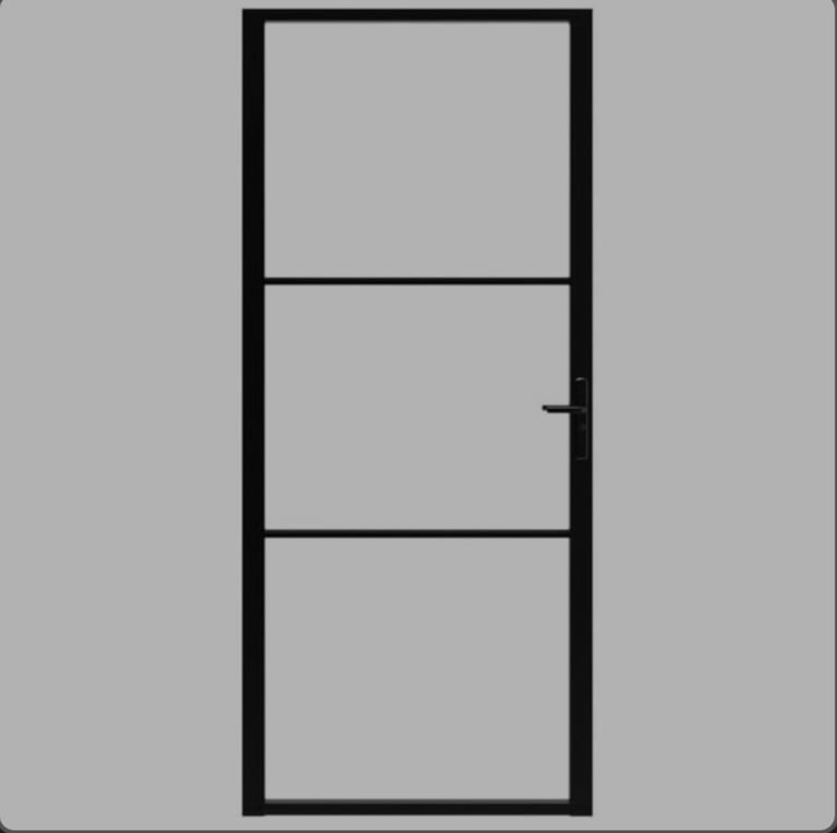 Interior Door 76x201.5 cm Black ESG Glass and Aluminium vidaXL