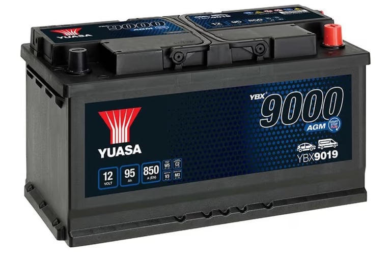 Yuasa YBX9019 12V 95Ah 850CCA AGM Start Stop Plus Maintenance Free Car Battery