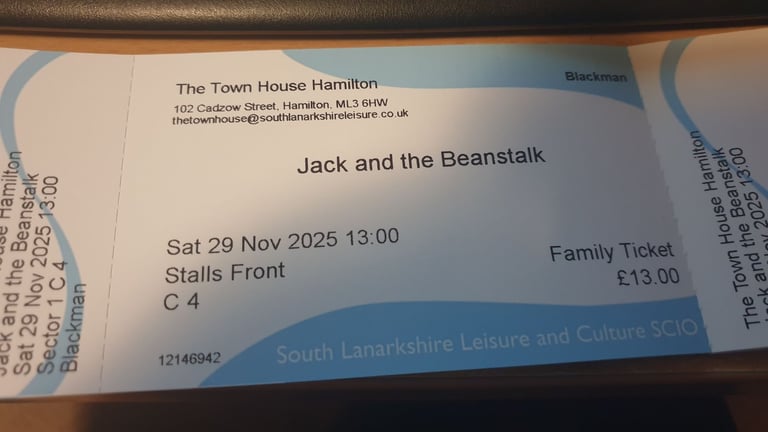 Jack and the Beanstalk - Hamilton Townhouse - ten tickets