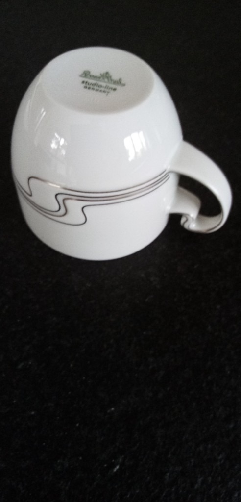 6 brand new Rosenthal White Gold Coffee Cups and Saucers.