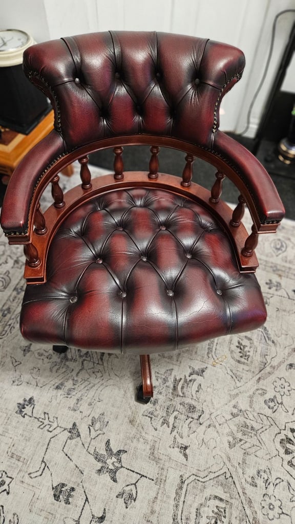 Leather Chesterfield Captains Chair
