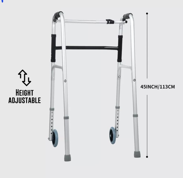  Lightweight Aluminium Walker Mobility Aid Walking Frame with Wheels