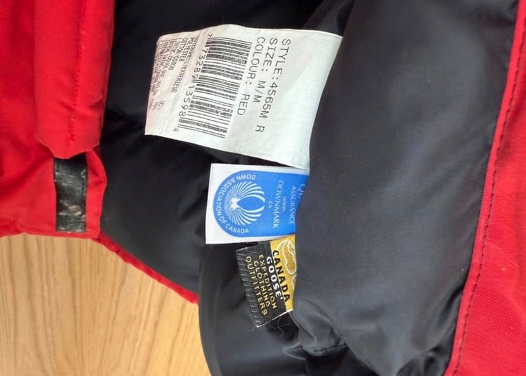 Genuine mens red expedition canada goose coat