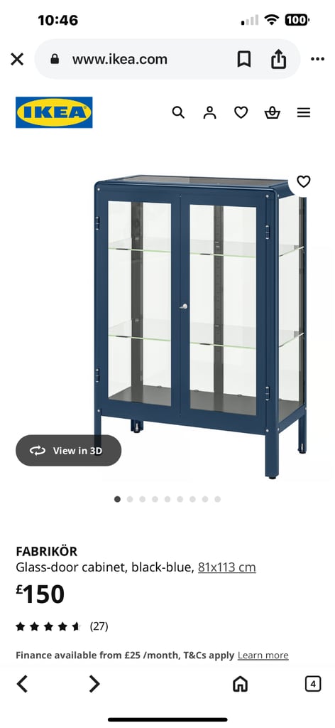 Ilea glass cabinet 