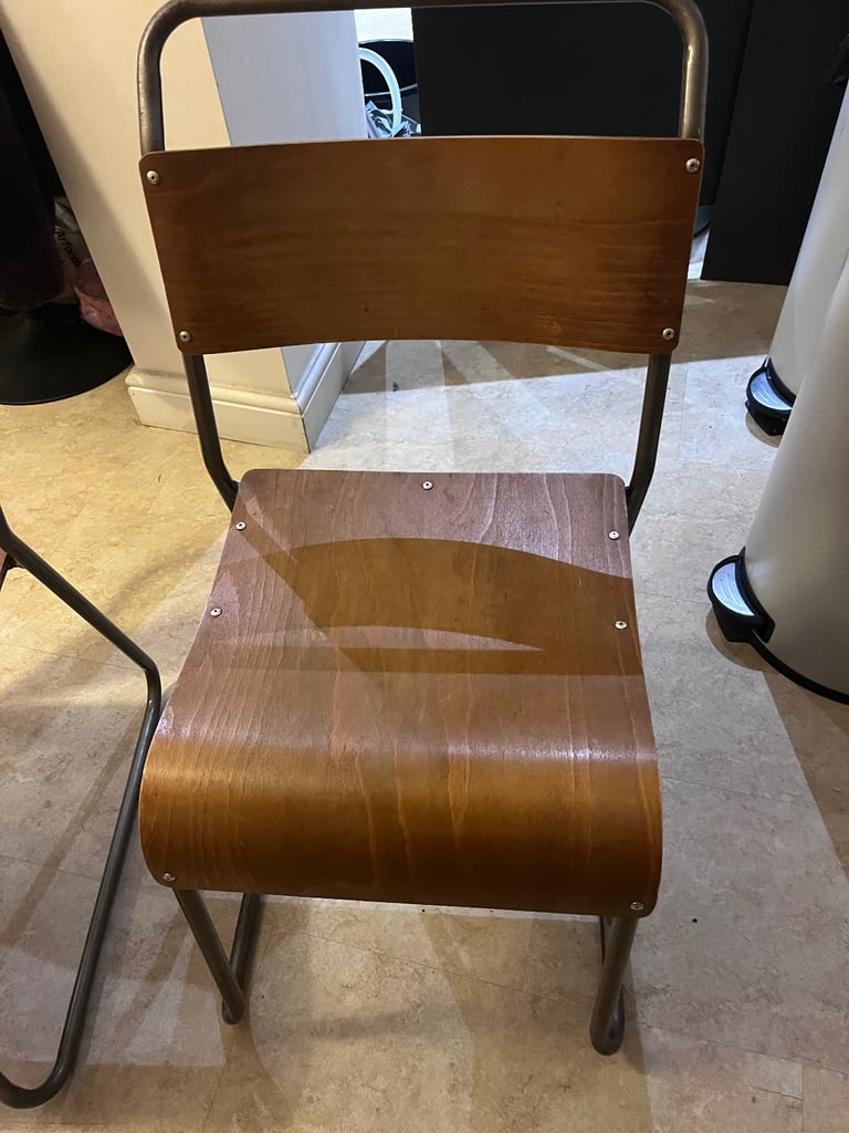 image for Wooden industrial style chairs