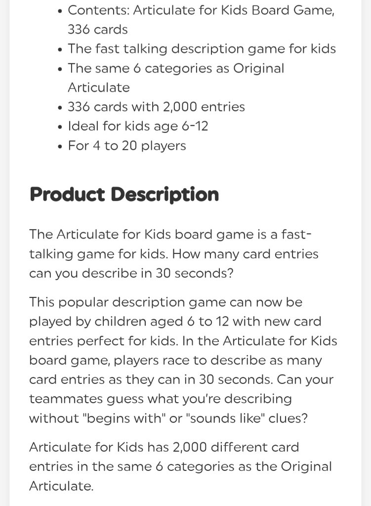 As good as new! Articulate. Educational board game
