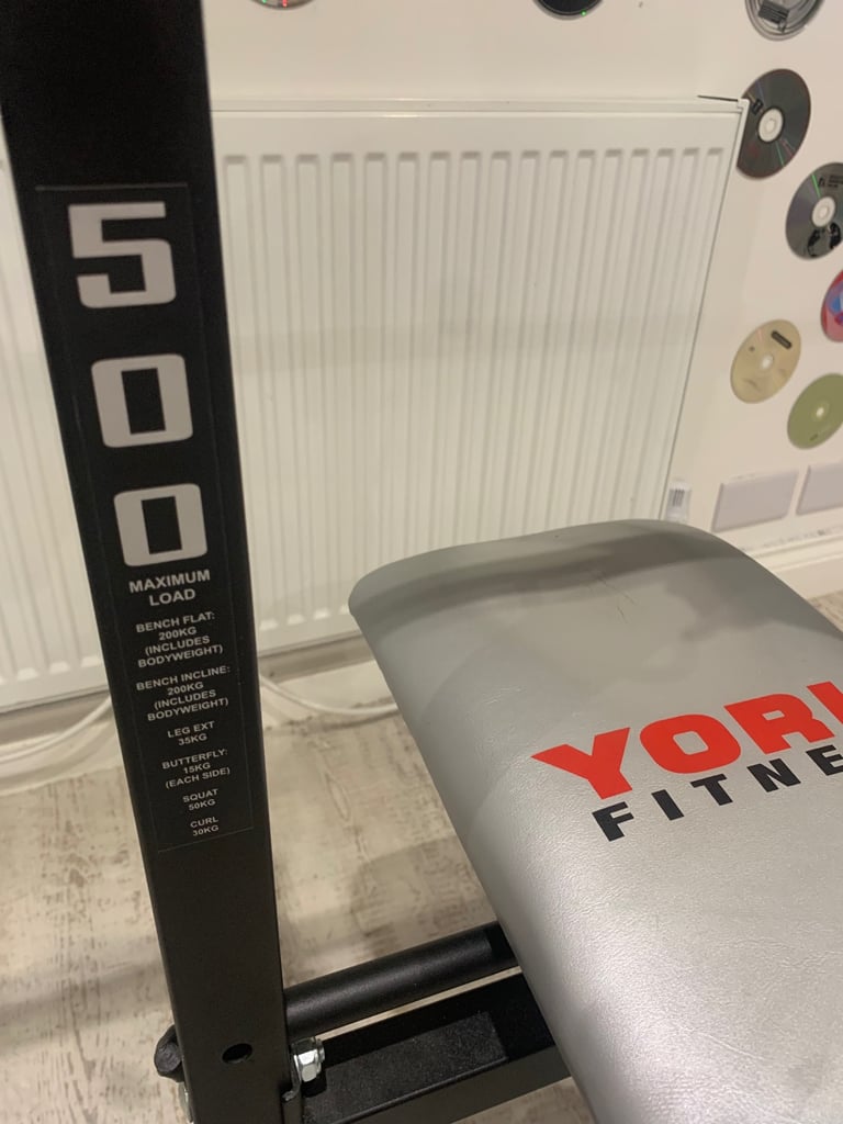 York Fitness B500 bench and weights 