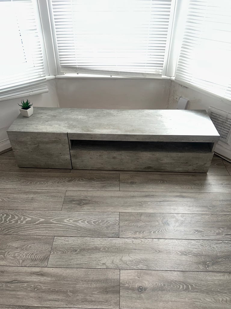 Grey tv stand with storage 