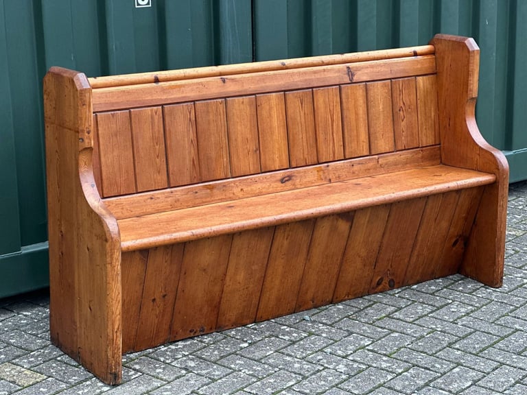 Restored Victorian Pine Church Pew