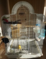 Bird cage, white, 44x34x70cm
