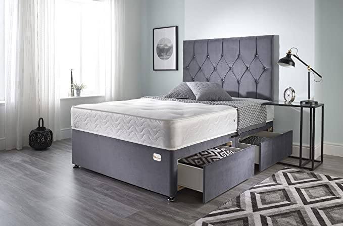 image for ✔double bed with base and headboard and memory foam mattress/ bedframe