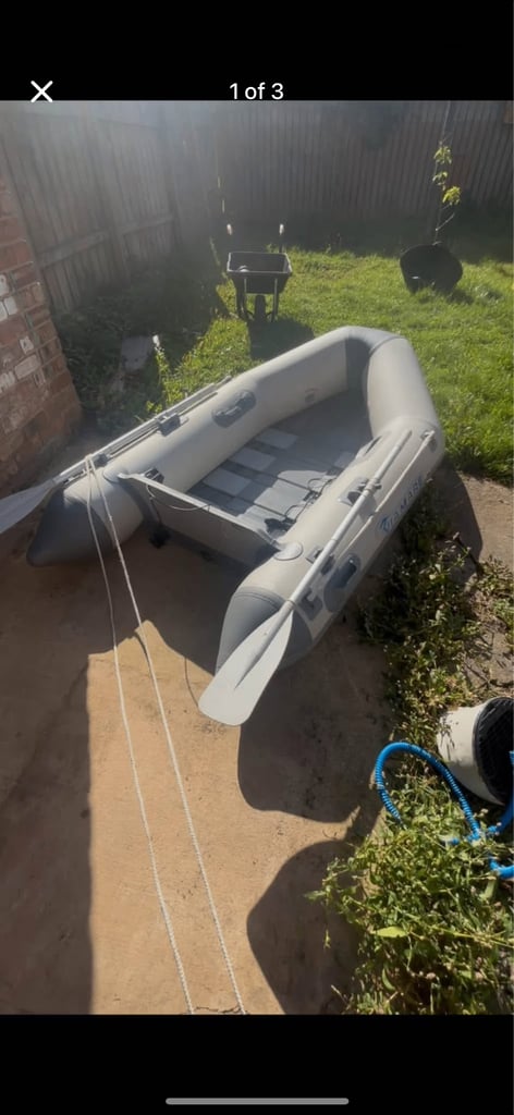 Viamare inflatable sib with 2.2hp engine fish finder and wooden floor