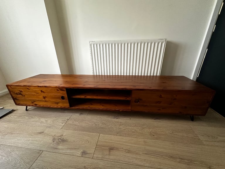 Handmade wooden TV unit cabinet with Japanese style joints