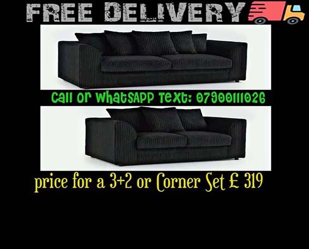 HighEnd Sofas set 2 and 3 seater fabric sofa corner sofa in