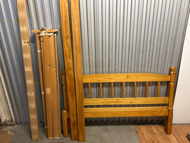 image for Delivery Available - Double Pine Bed Frame