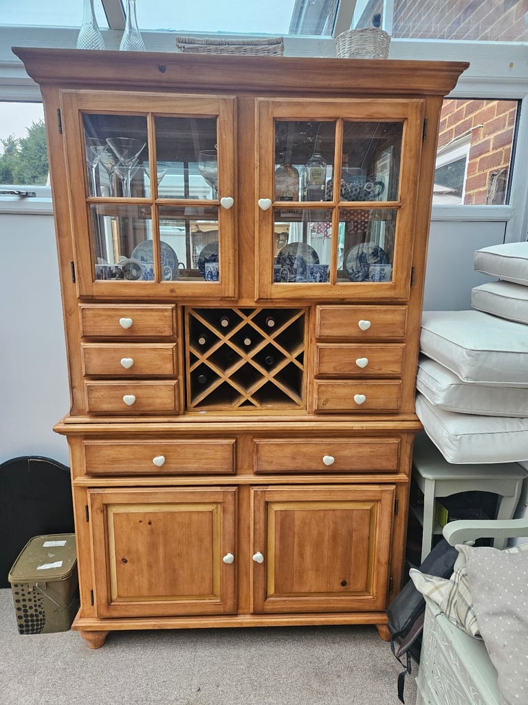Solid pine dresser with wine rack