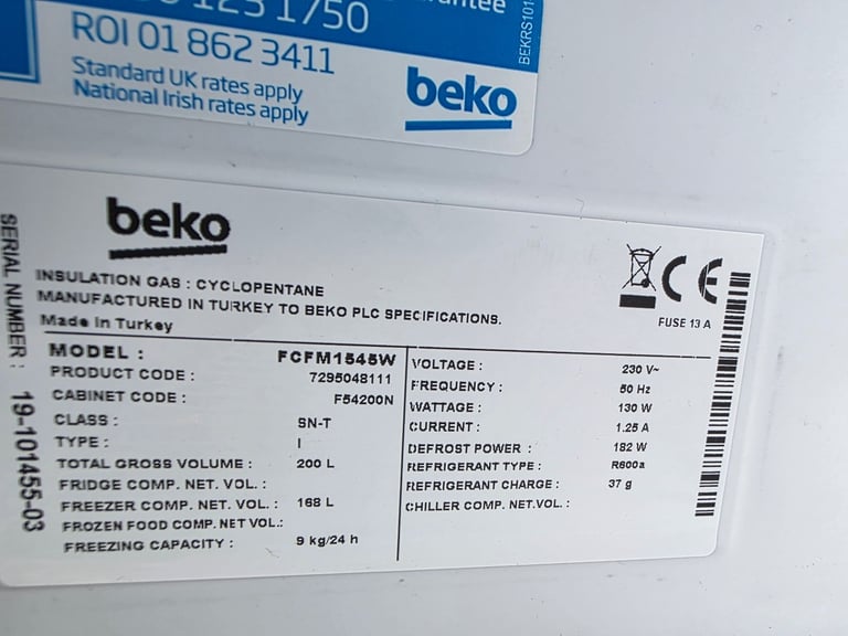 Like new beko frost free freezer, super clean condition. Delivery 