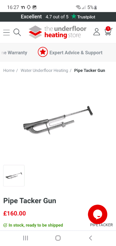 Underfloor heating tacker gun