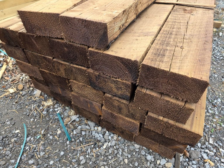 2.4m NEW TIMBER GARDEN SLEEPERS 