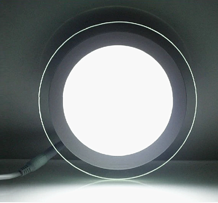 Modern 18W Glass Edge LED Panel Light, Recessed Mounting, 16cm Cut-Out ...
