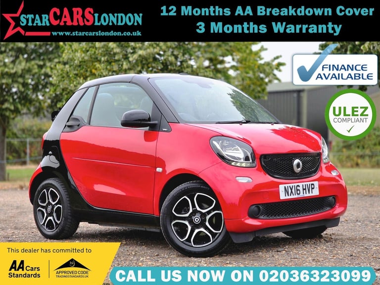 image for 2016 smart fortwo 1.0 Prime Cabriolet Twinamic Euro 6 (s/s) 2dr CONVERTIBLE Petrol Automatic