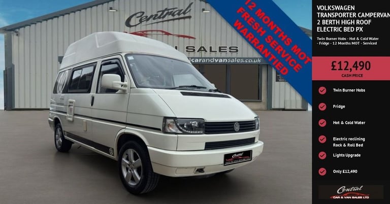 image for 1995 Volkswagen Transporter 2 Berth High Roof Electric Bed PX Welcome CAMPERVAN Diesel Manual