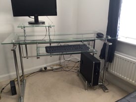 Glass & Chrome Computer table