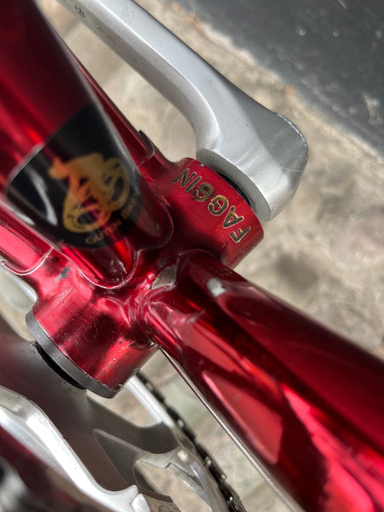Fully serviced vintage Italian flat bar Road bike Faggin Columbus