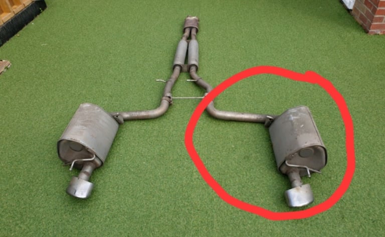 Jaguar XF rear silencer (right side)