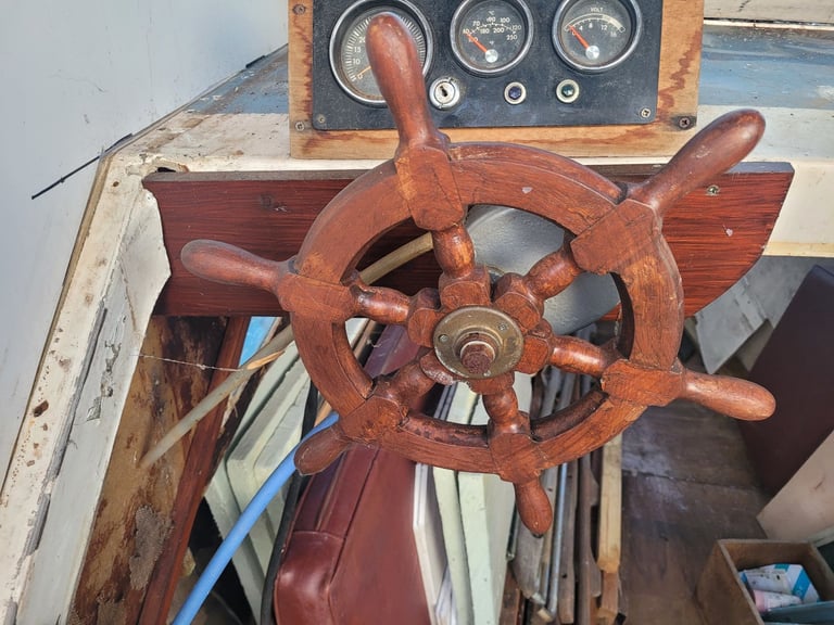 19ft cabin boat, inboard engine and road trailer