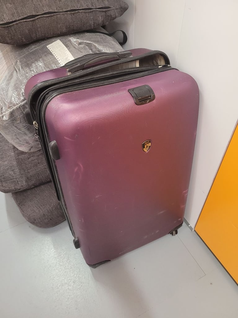 purple hard shell suitcase combination