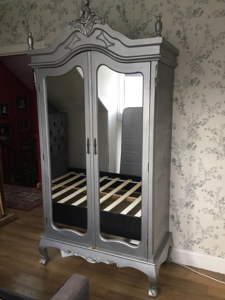 Silver armoire on sale