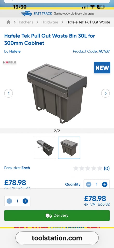 Pull out triple waste bin 