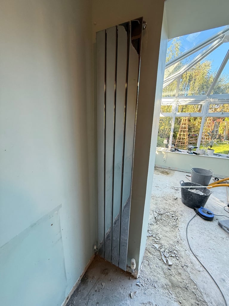 Chrome tall radiator single flat panel vertical