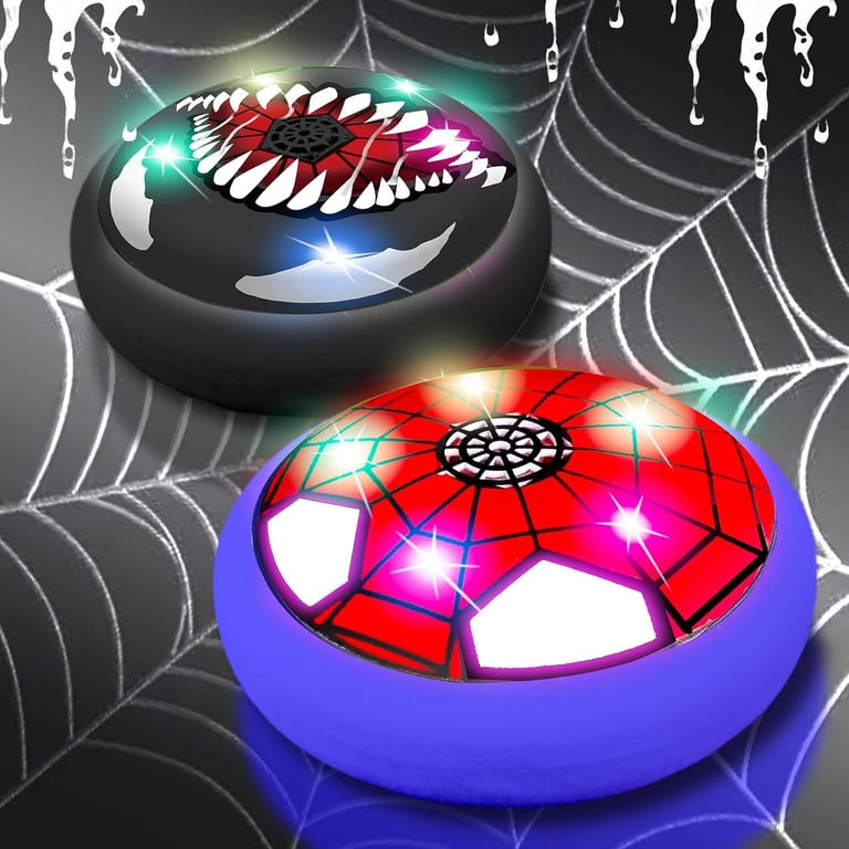 image for New in packaging - 2 pack - spider man / venom design light up hover footballs