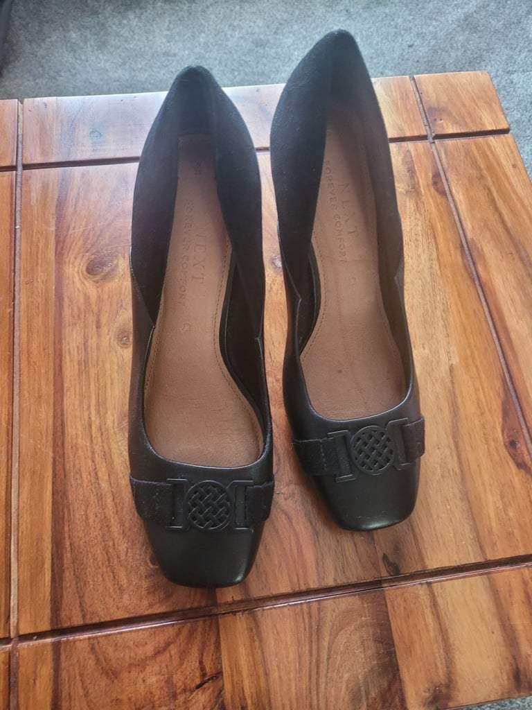 image for Black high heels shoes leather/suede Next 6