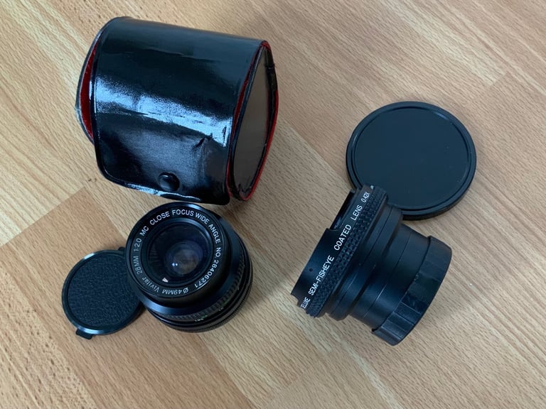 image for Vivitar wide angle 28mm lens with semi fisheye coverter